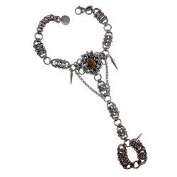 Exclusieve RVS Armband met Tijgeroog en Ring 20,4mm - 16cm tot 19cm
