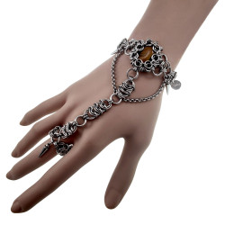 Exclusieve RVS Armband met Tijgeroog en Ring 20,4mm - 16cm tot 19cm