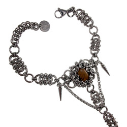 Exclusieve RVS Armband met Tijgeroog en Ring 20,4mm - 16cm tot 19cm