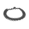 Unisex Brede RVS  Armband met Geweven Ringen - Verstelbaar 16 tot 19cm