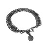 Unisex Brede RVS  Armband met Geweven Ringen - Verstelbaar 16 tot 19cm