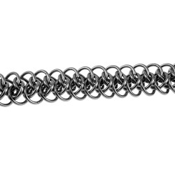 Unisex Brede RVS  Armband met Geweven Ringen - Verstelbaar 16 tot 19cm
