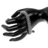 Unisex Brede RVS  Armband met Geweven Ringen - Verstelbaar 16 tot 19cm