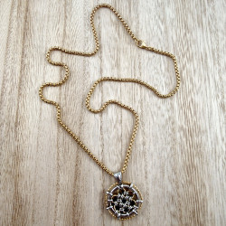 Ketting + Bloemhanger Dames - Verguld RVS - Handgemaakt door esde2