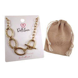 Gold Plated RVS - Ovale Schakelketting met T-Sluiting Als Versiering