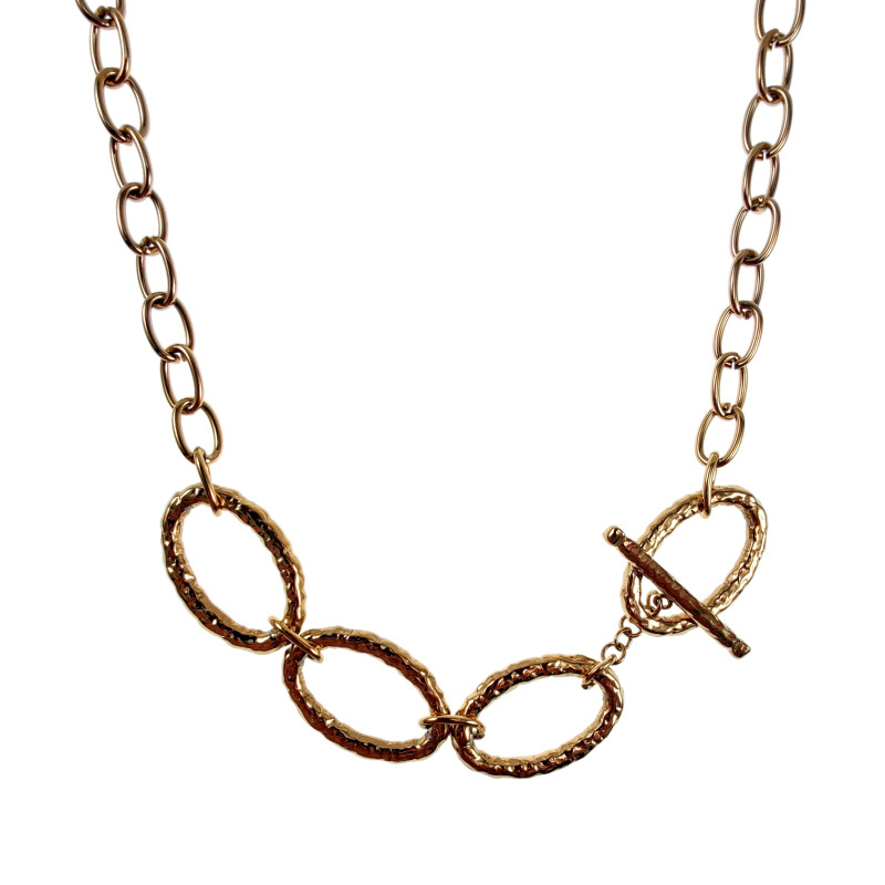Gold Plated RVS - Ovale Schakelketting met T-Sluiting Als Versiering Gold Plated RVS - Ovale Schakelketting met T-Sluiting Als Versiering