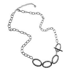 Gepolijst RVS Ovale Schakelketting met T-Sluiting Als Versiering Dames