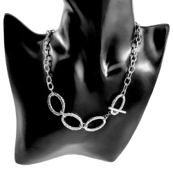 Gepolijst RVS Ovale Schakelketting met T-Sluiting Als Versiering Dames