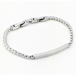 RVS Tennisarmband met Witte...