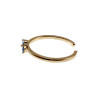 Gold Plated - 16 tot 17mm Verstelbare Ring met Drie Blauwe zirkonia's