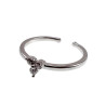 Plated - 16 tot 17mm Verstelbare Ring met Drie Blauwe zirkonia's