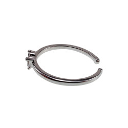Plated - 16 tot 17mm Verstelbare Ring met Drie Blauwe zirkonia's