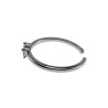 Plated - 16 tot 17mm Verstelbare Ring met Drie Blauwe zirkonia's
