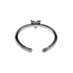 Plated - 16 tot 17mm Verstelbare Ring met Drie Blauwe zirkonia's