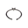 Plated - 16 tot 17mm Verstelbare Ring met Drie Blauwe zirkonia's