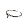 Plated - 16 tot 17mm Verstelbare Ring met Drie Blauwe zirkonia's