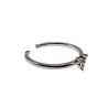 Plated - 16 tot 17mm Verstelbare Ring met Drie Blauwe zirkonia's