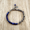 RVS Armband met Natuurlijke Lapis Lazuli-Stenen -16cm tot 20cm