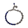 RVS Armband met Natuurlijke Lapis Lazuli-Stenen -16cm tot 20cm