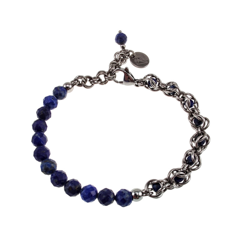 RVS Armband met Natuurlijke Lapis Lazuli-Stenen -16cm tot 20cm RVS Armband met Natuurlijke Lapis Lazuli-Stenen -16cm tot 20cm