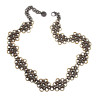 Dames Choker van RVS in Bicolor Bloemdesign Verstelbaar 39 tot 45cm
