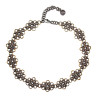 Dames Choker van RVS in Bicolor Bloemdesign Verstelbaar 39 tot 45cm