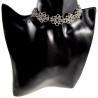 Dames Choker van RVS in Bicolor Bloemdesign Verstelbaar 39 tot 45cm