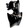 Dames Choker van RVS in Bicolor Bloemdesign Verstelbaar 39 tot 45cm