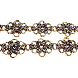 Dames Choker van RVS in Bicolor Bloemdesign Verstelbaar 39 tot 45cm