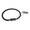 Unisex Gevlochten Armband van Rundleer met RVS en Zwarte Details