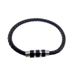 Gevlochten Donkerbruin Leren Armband
