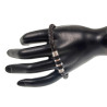 Unisex Gevlochten Armband van Rundleer met RVS en Zwarte Details