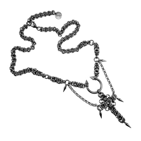 Uniseks - RVS Punk Ketting met Kruishanger - Verstelbaar 50 tot 55cm