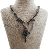 Uniseks - RVS Punk Ketting met Kruishanger - Verstelbaar 50 tot 55cm