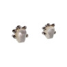 Oorbellen Dames - RVS - Oorknoppen Gorillahand met Parelmorsteen
