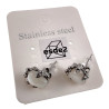 Oorbellen Dames - RVS - Oorknoppen Gorillahand met Parelmorsteen