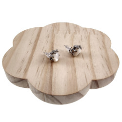 Oorbellen Dames - RVS - Oorknoppen Gorillahand met Parelmorsteen