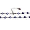 Dames RVS Ketting met 6mm Blauw Turkse Oog - Verstelbaar 45–50 cm