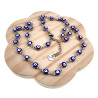Dames RVS Ketting met 6mm Blauw Turkse Oog - Verstelbaar 45–50 cm