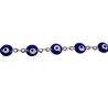 Dames RVS Armband met 8mm Blauwe Turkse Oog - Verstelbaar 19 tot 20 cm