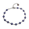 Dames RVS Armband met 6mm Blauwe Turkse Oog - Verstelbaar 19 tot 20 cm