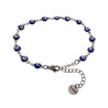 Dames RVS Armband met 6mm Blauwe Turkse Oog - Verstelbaar 19 tot 20 cm