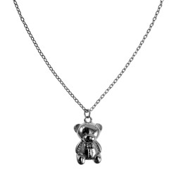 Dames RVS Ketting met Schattige Teddybeer Hanger - Verstelbaar 40-45cm
