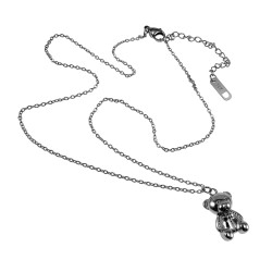 Dames RVS Ketting met Schattige Teddybeer Hanger - Verstelbaar 40-45cm