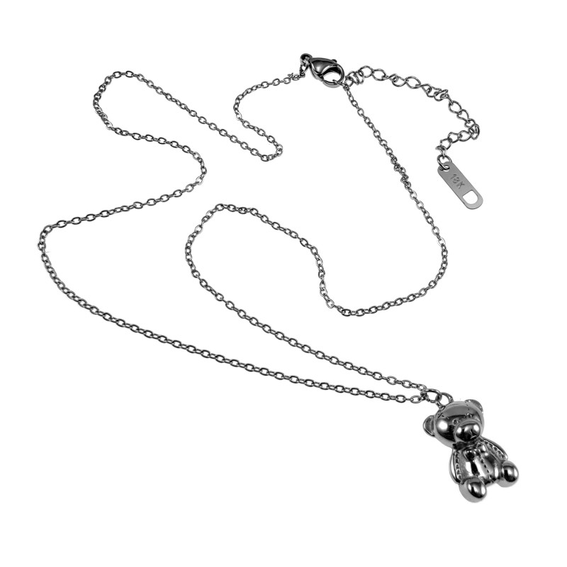 Dames RVS Ketting met Schattige Teddybeer Hanger - Verstelbaar 40-45cm Dames RVS Ketting met Schattige Teddybeer Hanger - Verstelbaar 40-45cm
