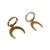 Orrbellen Dames - Oorringen met Halve Maan Hanger - RVS Verguld