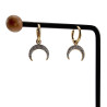 Orrbellen Dames - Oorringen met Halve Maan Hanger - RVS Verguld