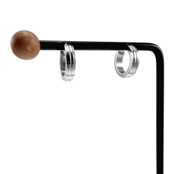 ∅16mm x 4mm Oorringen Unisex - RVS Oorbellen met golvend patroon