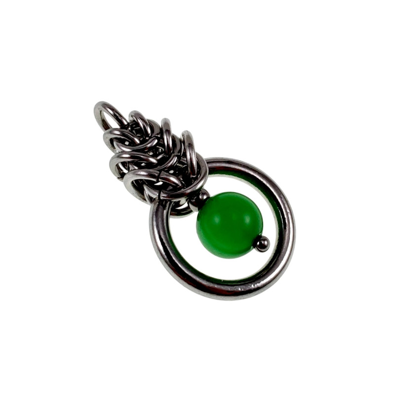 30mm Groene Kattenoog Kristal Hanger Dames - RVS - Uniek Ontwerp esde2 30mm Groene Kattenoog Kristal Hanger Dames - RVS - Uniek Ontwerp esde2
