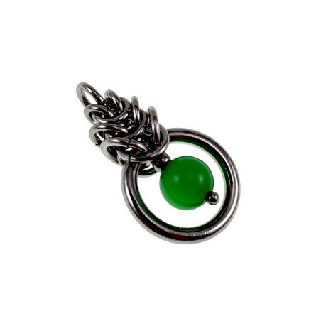 30mm Groene Kattenoog Kristal Hanger Dames - RVS - Uniek Ontwerp esde2